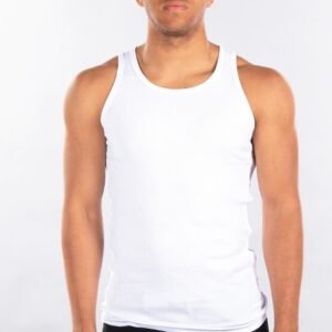 Ribbed Tank Top 100% Cotton White