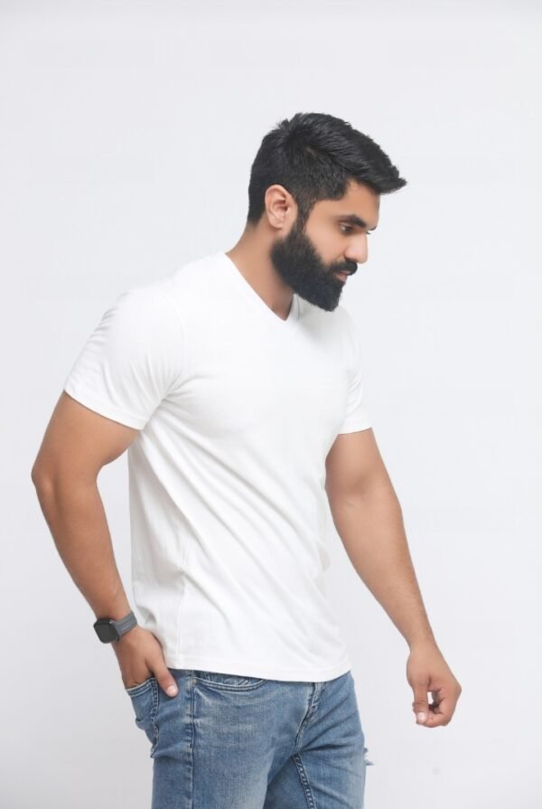 Premium Cotton/Lycra T-Shirt (V-Neck) - Image 6
